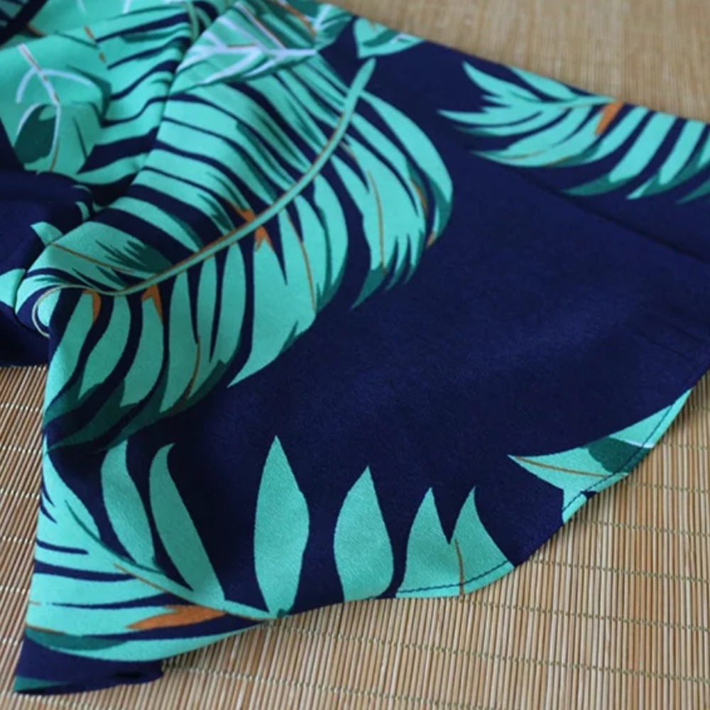 Last 1!NEW Floral wrap dress navy blue leaf casual - Picture 6 of 10